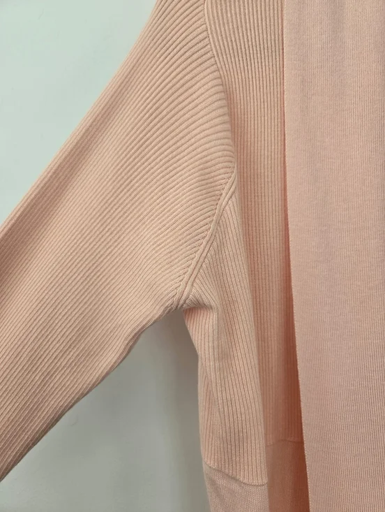 Together long-sleeve open shawl knit cardigan duster. Peach Blush Pink. Size 12. - Picture 3 of 9
